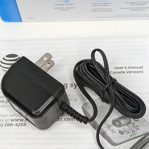 AT&T Digital Answering System With Time/Day Stamp Model 1740 - Picture 4 of 4